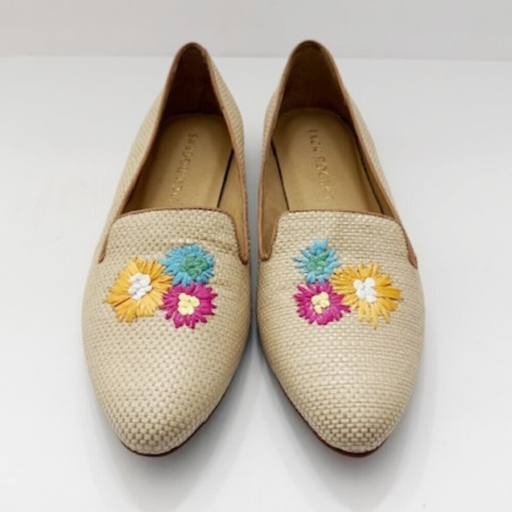 Jack Rogers Flower Embroidered Loafers Women's Size 8.5 - Picture 2 of 8